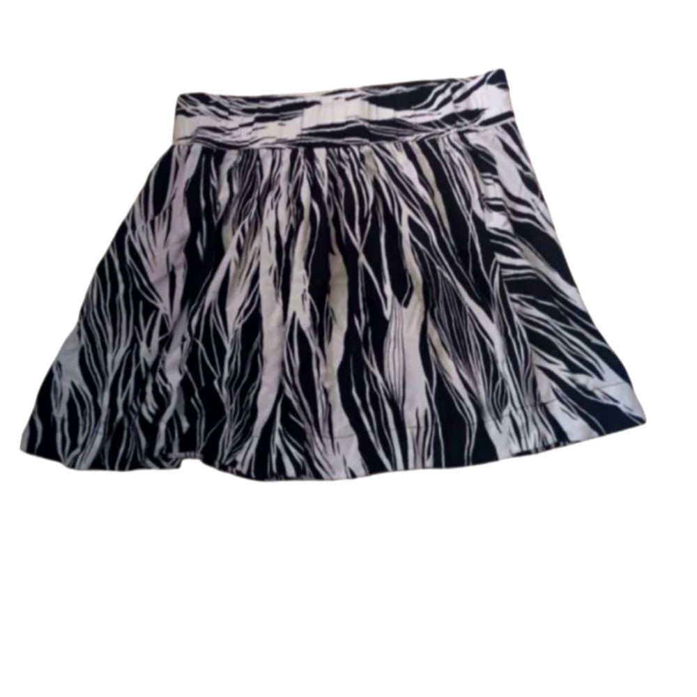 LIZ CLAIBORNE Black & White Elastic Waist, Pocket Skirt SZ XL ❤️